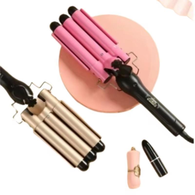 Pembe Üçlü Dalga Maşası – Salon Kalitesinde Doğal ve Kalıcı Plaj Dalgaları